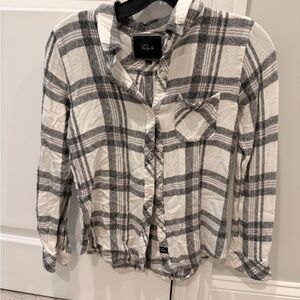 Rails Black and White Plaid Button Down Shirt